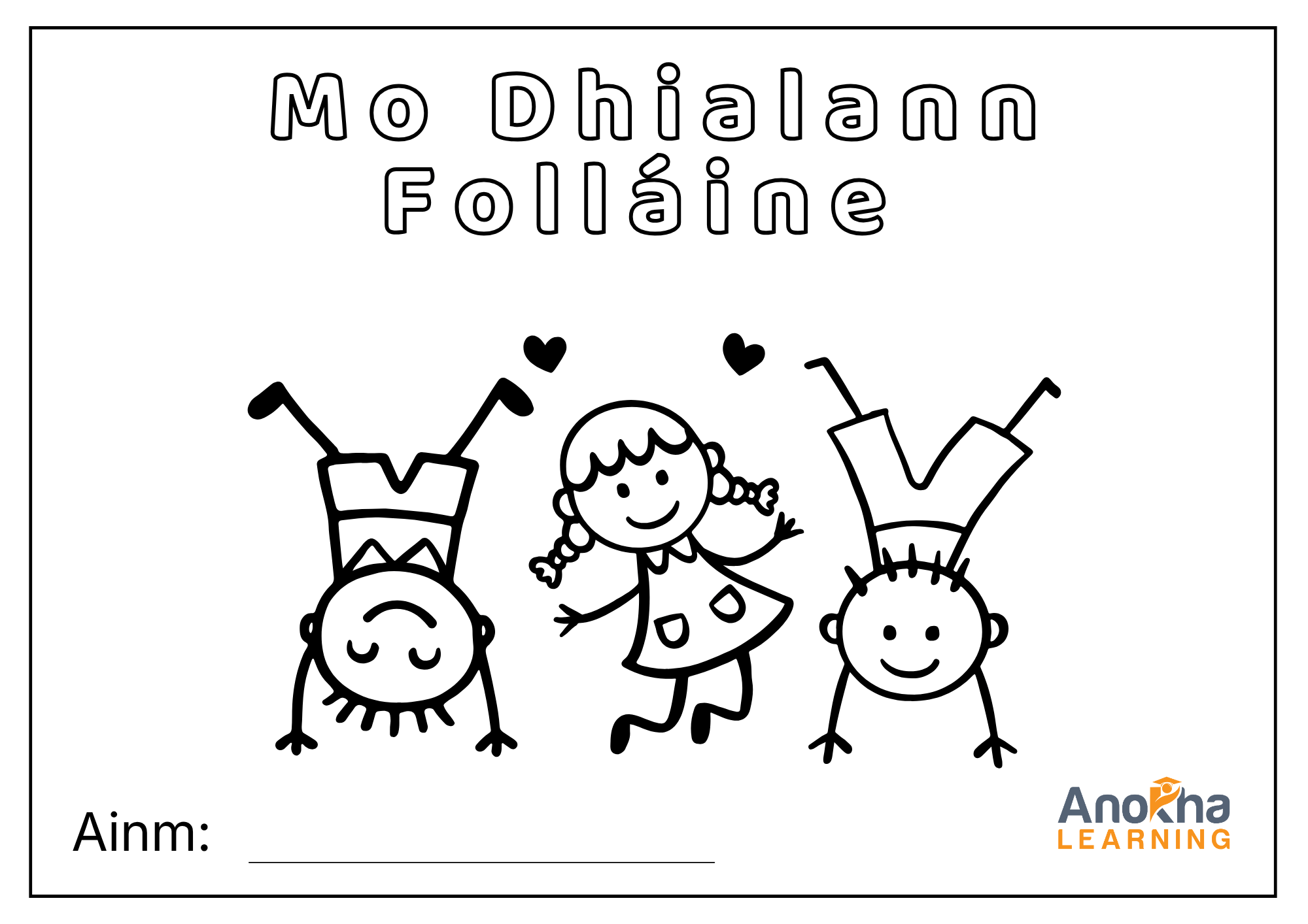 Cover of Mo Dhialann Follaine, a free Gaeilge wellbeing journal for primary pupils