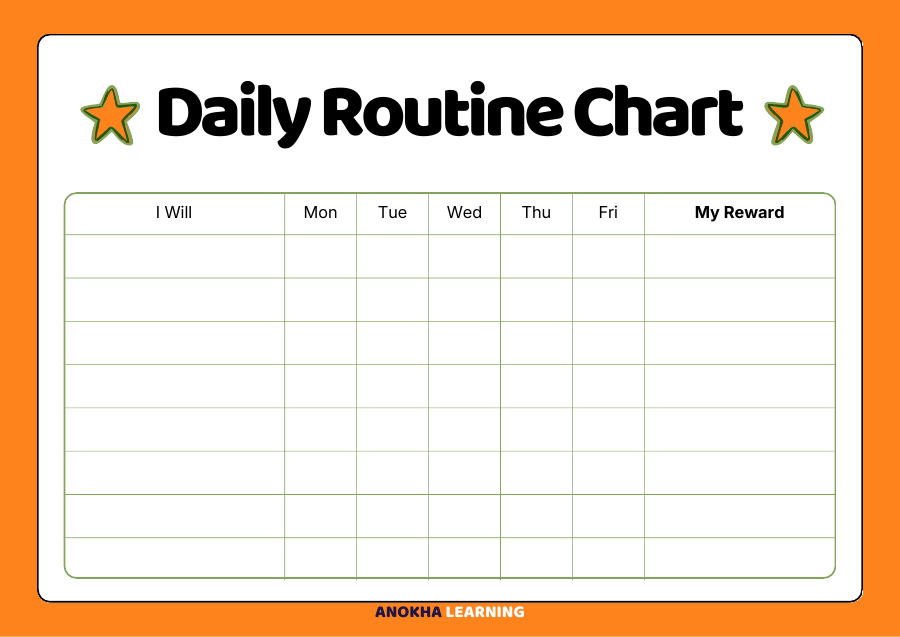 Preview of the Daily Routine Chart, a free printable visual timetable for primary classrooms