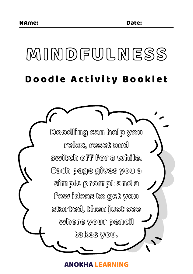 Preview of the Mindfulness Doodle Booklet, a free printable drawing booklet for primary classrooms