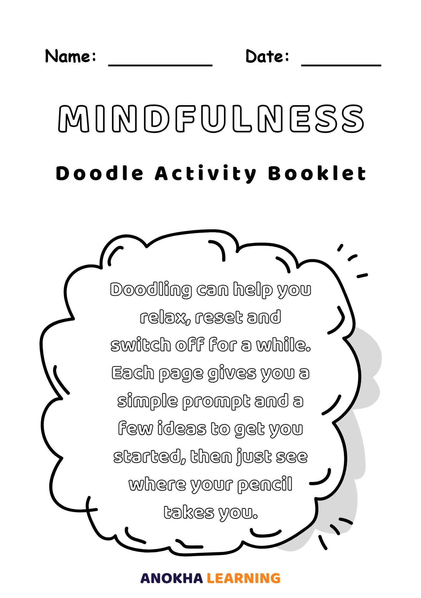 Mindfulness Doodle Booklet free resource preview
