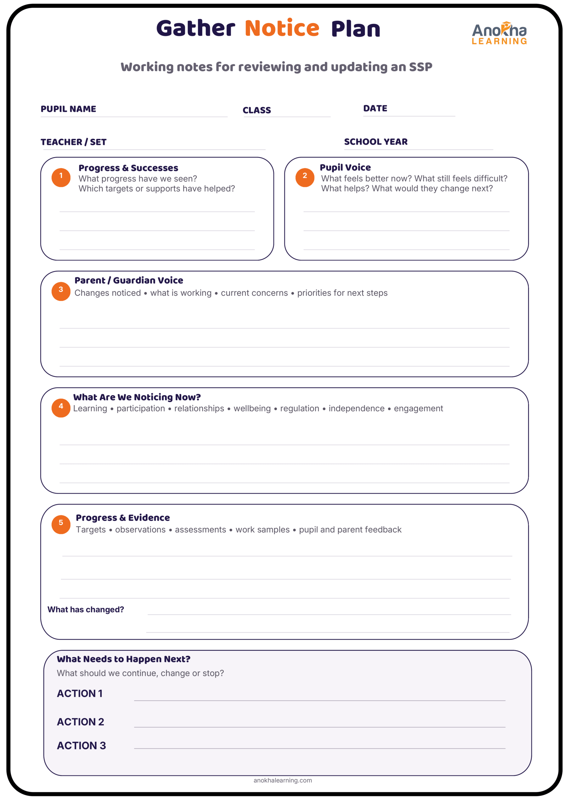 Preview of the free SSP review update sheet